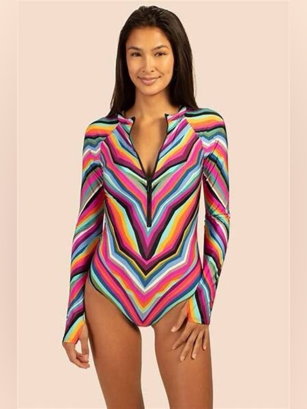 Trina Turk Women's Louvre Rash Guard Sun Protection Paddle Suit $172
